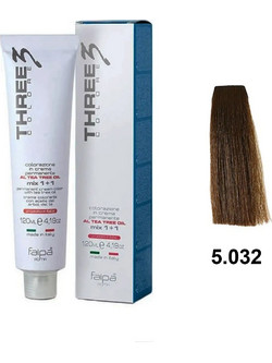 Faipa Three Color 5.032 Καστανό Ανοιχτό Σοκολατί Μόνιμη Βαφή Μαλλιών 120ml