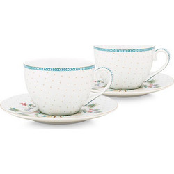 Pip Studio Jolie Σετ Φλιτζάνια Cappuccino Πορσελάνης Λευκά 280ml 2τμχ 51004119