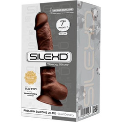 SilexD Dual Density 7" Model 1 Ρεαλιστικό Dildo με Βεντούζα & Όρχεις 17cm Καφέ