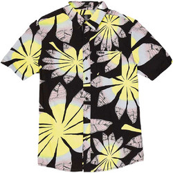 Volcom Bloomin Ανδρικό Πουκάμισο Βαμβακερό Φλοράλ Κοντομάνικο Κανονική Γραμμή Μαύρο Πολύχρωμο
