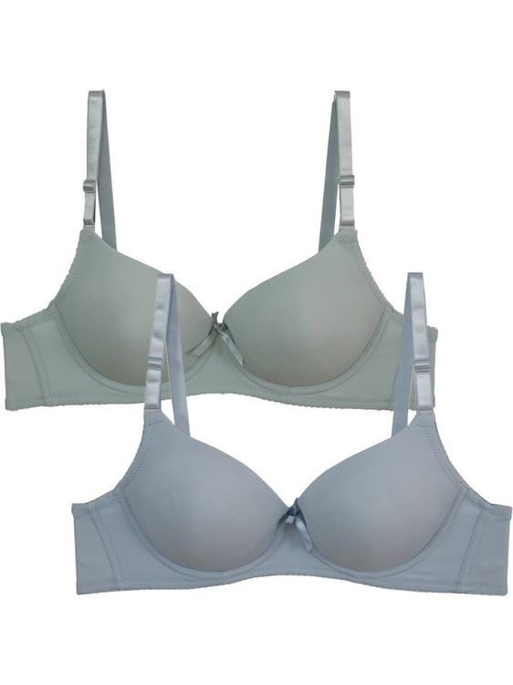 2 Pack linear σουτιέν B Cup με μπανέλα γαλάζιο - μέντα