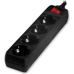 Πολύπριζο V04BK Alfaone 4 Θέσεις Με Διακόπτη 3x1.5mm 1.5m Μαύρο