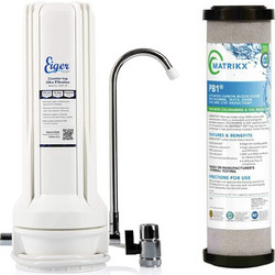Eiger Countertop 10" Μονό Φίλτρο Νερού Άνω Πάγκου με Ανταλλακτικό Matrikx PB1 & Βρυσάκι Λευκό