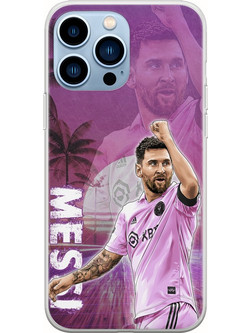Θήκη Football Stars - Lionel Messi Miami iPhone 14 Pro Max Flexible TPU (Διάφανη Σιλικόνη)