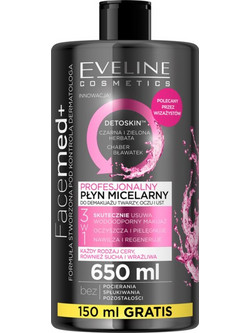 Eveline Cosmetics FaceMed+ Micellar Water Ντεμακιγιάζ 650ml