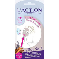 L'Action Paris Clear Skin Face Mud Μάσκα Προσώπου για Καταπράυνση 1τμχ