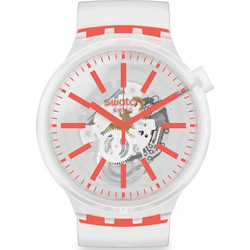 Swatch Oranginjelly Γυναικείο Ρολόι με Λευκό Καουτσούκ Λουράκι SO27E102