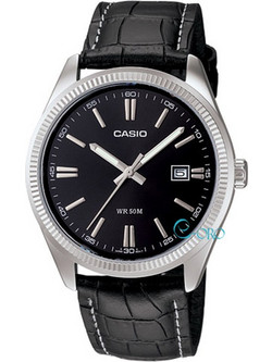 Casio Neobrite Ανδρικό Ρολόι με Μαύρο Δερμάτινο Λουράκι MTP-1302L-1AVEF