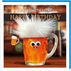 ΕΥΧ. ΚΑΡΤΑ ΜΠΥΡΑ HAPPY BIRTHDAY ΜΕ ΑΣΠΡΑ ΜΑΛΛΙΑ