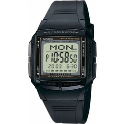 Casio Databank Ψηφιακό Ανδρικό Ρολόι Χρονογράφος με Μαύρο Καουτσούκ Λουράκι DB-36-1A