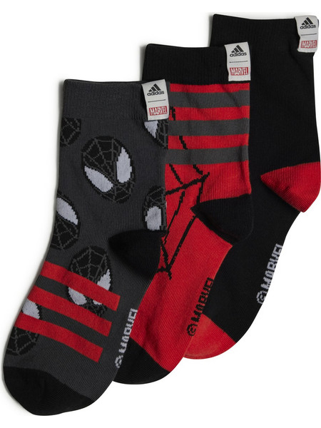 ADIDAS MARVEL SPIDER-MAN 3 PAIR PACK CREW SOCKS - ΜΑΥΡΟ