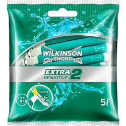 Wilkinson Sword Extra 2 Sensitive Ξυραφάκι μιας Χρήσης με 2 Λεπίδες & Λιπαντική Ταινία 5τμχ