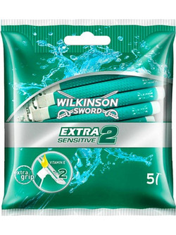 Wilkinson Sword Extra 2 Sensitive Ξυραφάκι μιας Χρήσης με 2 Λεπίδες & Λιπαντική Ταινία 5τμχ