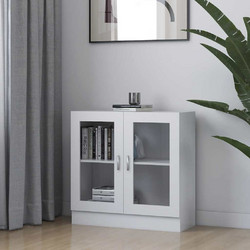 vidaXL Βιτρίνα Λευκή 82,5 x 30,5 x 80 εκ. Επεξ. Ξύλο