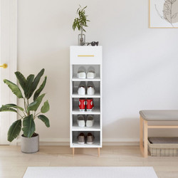 vidaXL Παπουτσοθήκη Ξύλινη Λευκή Μ35xΠ30xΥ105cm 829662
