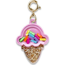 CHARM IT! GOLD ICE CREAM CONE SHAKER CHARM CT02-02
