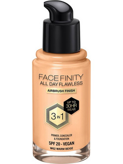Max Factor Face Finity All Day Flawless Liquid Make Up SPF20 W62 30ml