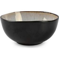 Μπολ stoneware μπεζ-μαύρο 13 x 6 εκατ. Lunar