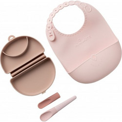 Miniware Des.12 Βρεφικό Σετ Φαγητού Σιλικόνης Pink 3τμχ