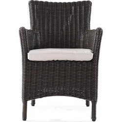 Rio Καρέκλα Κήπου Μεταλλική με Rattan Μαύρη 60x55x85cm