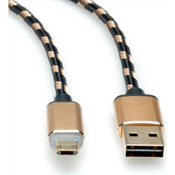 Roline USB cable type A-B Micro Gold LED V.3.2 1m 11.02.8319
