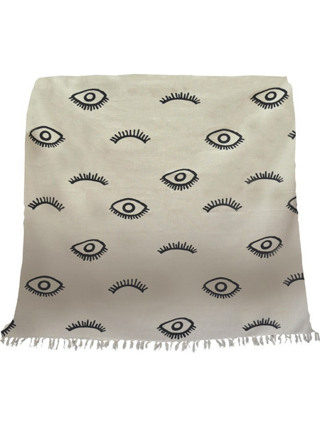 Liberta Ριχτάρι Διακοσμητικό 130x170 Eyes White Λευκό / Μαύρο
