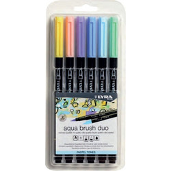 Lyra Aqua Brush Pastel Μαρκαδόροι Ζωγραφικής Σετ 6 Χρώματα