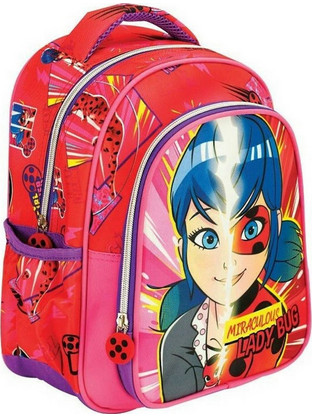 Gim Ladybug Girl Power Σχολική Τσάντα Πλάτης Νηπιαγωγείου Κόκκινη 346-05054