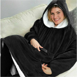Huggle Κουβέρτα Βελουτέ one Size 70x90εκ. Μαύρο 40512831 - OEM
