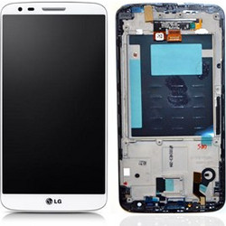 Genuine LG D802 Optimus G2 Complete lcd with front cover assembly and touchscreen in white - ACQ86917702