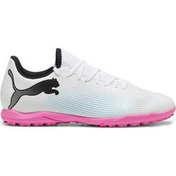 Puma Future Play 7 TT 107726-01 Ποδοσφαιρικά Παπούτσια με Σχάρα Λευκά Ροζ