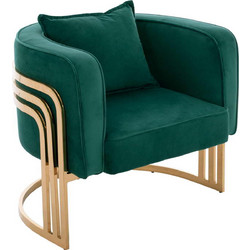 HomeMarkt Πολυθρόνα Βελούδινη Κυπαρισσί Tiana HM8738.03