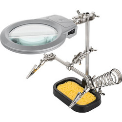 GOOBAY 51226 Βοηθητικό kit συγκόλλησης με 2 clips στήριξης πλακέτας και μεγεθυντικό φακό