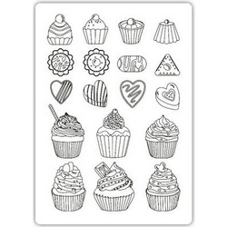 Καλούπι σιλικόνης A5-15x21cm-Coffee and Chocolate Sweets Stamperia (KACMA503)