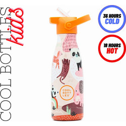 Cool Bottles Panda Παιδικό Μπουκάλι Θερμός Ανοξείδωτο BPA Free με Καλαμάκι Πολύχρωμο 260ml