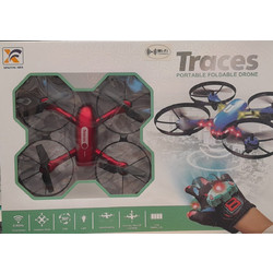 Traces Φορητό Αναδιπλούμενο Drone Με έλεγχο χεριού σε κόκκινο χρώμα (CF946B)