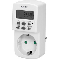 ORNO Ψηφιακός Χρονοδιακόπτης πρίζας Schuko MINI 1800W 8A 10 λειτουργίες και οθόνη LCD DT-2(GS) Virone