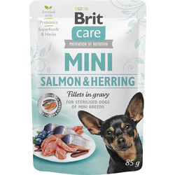 Brit Care Mini Adult Sterilised with Salmon & Herring in Gravy 85gr
