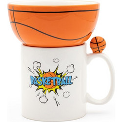 RAVENNA Κεραμική Κούπα 450ml Και Μπολ 400ml Basketball