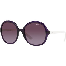 Vogue VO5410S 2967/8H Γυναικεία Γυαλιά Ηλίου Στρογγυλά Κοκάλινα Μαύρα Λευκά με Καφέ Φακό