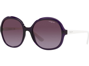 Vogue VO5410S 2967/8H Γυναικεία Γυαλιά Ηλίου Στρογγυλά Κοκάλινα Μαύρα Λευκά με Καφέ Φακό
