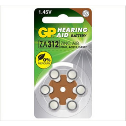 Gp Zinc Air 312 6τμχ