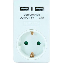 Powertech Φορτιστής Χωρίς Καλώδιο με 2 Θύρες USB-A Λευκός (PT-767)