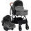 vidaXL Καρότσι Μωρού 3 σε 1 Light Grey Black 10329
