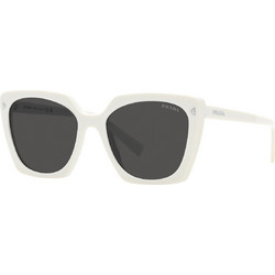 Prada PR23ZS 1425/S0 Γυναικεία Γυαλιά Ηλίου Τετράγωνα Κοκάλινα Λευκά με Μαύρο Polarized Φακό