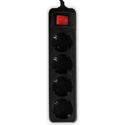 LAMTECH POWER STRIP WITH SWITCH 4 OUTLETS BLACK 1.5M