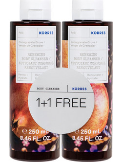 Korres Pure Greek Olive Pomegranate Αφρόλουτρο σε Gel 2x250ml