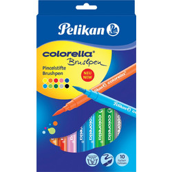 Pelikan Fasermaler colorella brushpen 10er Kartonetui Tinte auf Wasserbasis auswaschbar aus den meisten 1 Stck (814577)