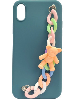 Θήκη Back Cover 3D Candy Bear Chain για iPhone X/iPhone XS, πετρόλ