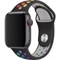 Devia Sport2 Deluxe Λουράκι Σιλικόνης Black / Rainbow (Apple Watch 42 / 44 / 45mm)